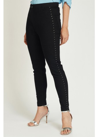Solid Jeggings with Pocket and Stud Detail